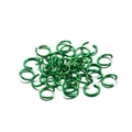 Close-up of bright green aluminum jump rings for DIY jewelry and bracelet assembly - 0.8*6mm / Green