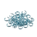 Macro view of bright blue aluminum jump rings for DIY jewelry making and bracelets - 0.8*6mm / Light Blue 1