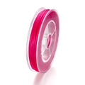 Fil de perlage élastique rose rouge enroulé sur une bobine en plastique transparent pour bijoux - 50m Par Bobine / Rose rouge