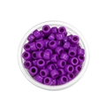 Nahaufnahme violetter Acryl-Pony-Perlen mit großen Löchern für DIY-Schmuckherstellung - 100 Stück/Packung (8,3x5,8 mm) / Dunkellila