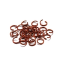 Detailed pile of red antique copper open jump rings for DIY jewelry making and bracelet assembly - 0.8*6mm / Copper