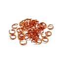 Macro shot of orange aluminum jump rings for DIY jewelry making and bracelet assembly - 0.8*6mm / Red Gold