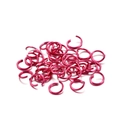 Detailed close-up of rose red aluminum jump rings for DIY jewelry making and bracelet repairs - 0.8*6mm / Rose Gold