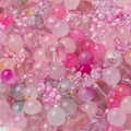 Detailed mix of pink assorted acrylic beads and seed beads for DIY jewelry making - Pink Series