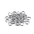 Macro shot of silver metal jump rings for DIY jewelry making and linking accessories - 0.8*6mm / Triple Layer Silver