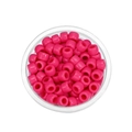 Draufsicht auf rosafarbene Acryl-Trommelperlen für DIY-Schmuck in einer Schale - 100 Stück/Packung (8,3x5,8 mm) / Rosenrosa