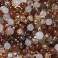 Assorted mixed earth-tone beads and glass spacers for DIY jewelry making kits - 30 g / Brown Series