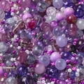 Mixed purple DIY beads set featuring cracked glass and matte finish for jewelry making - Purple Series