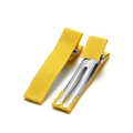 Pair of bright yellow ribbon wrapped metal duckbill hair clips for DIY hair styling - 10 Pieces/Pack (48*9.5mm) / Yellow