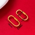Detail view of 18mm matte gold oval jewelry clasp with dimensions and screw mechanism - Paperclip Clasp