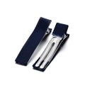 Set of two navy blue grosgrain ribbon wrapped duckbill hair clips for DIY hair accessories - 10 Pieces/Pack (48*9.5mm) / Navy Blue