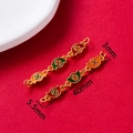 Detail of red and green enamel ruyi money bag connectors with gold plating for DIY jewelry - Multicolor Sycee Coin