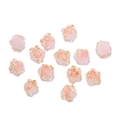 Detailed macro view of pink resin rose beads with gold edges for jewelry DIY - 20 Pieces/Pack (8.5x10mm) / Rose Style (AC4712) / Pink