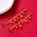 Detailed view of Chinese style gold gourd pendants with dimensions 55mm in length - Sycee Fruitful