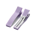 Pair of light purple grosgrain ribbon wrapped double prong duckbill hair clips for DIY - 10 Pieces/Pack (48*9.5mm) / Light Purple