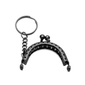 Schwarzer 5cm Metall Bügelverschluss mit Schlüsselring für DIY Bastel-Geldbörsen - (44*53,5 mm/Innendurchmesser 22 mm) 1 Stück / Gunmetal-Schwarz