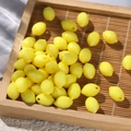Bright yellow lemon shaped acrylic beads with realistic texture for DIY jewelry making - Lemon Yellow / (9*13.5mm/pore Diameter 2mm) 10 Pieces/approx. 6.5g
