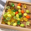 Colorful acrylic lemon beads with texture for DIY jewelry making in various bright colors - Mixed Random / (9*13.5mm/pore Diameter 2mm) 10 Pieces/approx. 6.5g