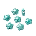 Turquoise geglazuurde keramische kralen in de vorm van een bloem voor DIY-sieraden - 5.5x11.5x12mm (2 Stuks/Verpakking) / Meer blauw