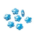 Hemelblauwe geglazuurde keramische bloemkralen voor handgemaakte DIY-sieraden armbanden - 5.5x11.5x12mm (2 Stuks/Verpakking) / Blauw