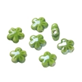 Handgemaakte lichtgroene keramische bloemkralen voor doe-het-zelf sieraden maken - 5.5x11.5x12mm (2 Stuks/Verpakking) / Donkergroen