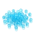 Cuentas espaciadoras de cristal azul claro facetado y transparente para joyería DIY - Azul Lago Transparente