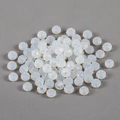 Cuentas de cristal facetadas en blanco lácteo translúcido para joyería DIY y artesanía - Blanco Transparente