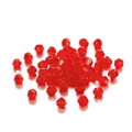 Perles de verre bicones rouges 4mm pour bijoux DIY et colliers faits à la main - Rouge Transparent
