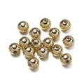 Makroansicht glänzender goldbeschichteter ABS-Perlen mit glattem Spiegelfinish und Vorbohrung - 6mm (100 Stück/Packung) / Gold