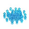 Perles bicones en verre bleu clair facettées pour création de bijoux artisanaux - Bleu Lac Transparent