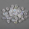 Faceted 4mm rhombic glass crystal beads with colorful AB coating for DIY jewelry making - 4mm (200pcs/bag) / Transparent AB White