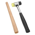 Kit regolazione anelli con martello a doppia testa e mandrino in legno massiccio - Mandrino in Legno Massiccio + Martello di Gomma Set
