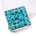 Detail of starfish shaped turquoise resin beads measuring 22x20mm for DIY jewelry making - 20*22mm (approx. 22 pcs/strand)