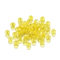 Macro detail of faceted yellow crystal beads with iridescent finish for DIY jewelry - Transparent AB Yellow