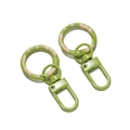 Olive green spring ring buckle with pink dots and U-shaped swivel clasp for DIY bags - 1 Piece/Approx 5.4g / 8 Green