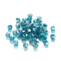 Perles en cristal de verre sarcelle à facettes pour bijoux DIY avec coupe bicone 4mm - Transparent AB Bleu Paon