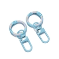 Macro detail of blue spring rings with colorful polka dots for bags and keychains - 1 Piece/Approx 5.4g / 13 Light Blue