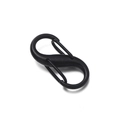 Mattschwarzer S-förmiger Doppelkarabiner aus Zinklegierung für Schlüsselanhänger - 25MM (11.5*24.5mm/Innendurchmesser 6.8mm) / Schwarz