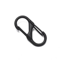 Mattschwarzer S-Form Karabiner Zinklegierung Doppelspringtor Schlüsselanhänger - 30MM (13.5*32mm/Innendurchmesser 8.8mm) / Schwarz