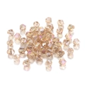 Perles bicolores en cristal de verre 4mm champagne doré AB pour bijoux DIY - Transparent AB Thé Léger