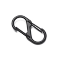 Mattschwarzer S-Karabiner mit Doppel-Federverschluss für Outdoor und Schlüssel - 40MM (18*40.5mm/Innendurchmesser 12.5mm) / Schwarz