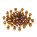 Detailed view of faceted amber glass beads with shimmering AB coating for DIY jewelry - Transparent AB-Dark Coffee