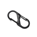 Mattschwarzer S-förmiger Doppelkarabiner aus Zinklegierung für Schlüssel und Zubehör - 50MM (21*50mm/Innendurchmesser 15mm) / Schwarz