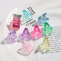 Rainbow acrylic alphabet bead A for DIY bracelets with large 6mm hole and iridescent finish - Letter A / 5 Pieces