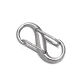 Polierter silberner S-Karabiner aus Zinklegierung mit Doppel-Federverschluss - 25MM (11.5*24.5mm/Innendurchmesser 6.8mm) / Silber