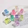 Colorful translucent acrylic letter B bead with pearlescent gradient for DIY jewelry - Letter B / 5 Pieces