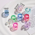 Mixed color acrylic iridescent C-shaped beads for DIY bracelet and jewelry making - Letter C / 5 Pieces