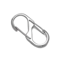 Silberner S-Karabiner aus Zinklegierung mit doppelten Schnappverschlüssen - 40MM (18*40.5mm/Innendurchmesser 12.5mm) / Silber