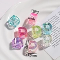 Chunky acrylic letter D beads with iridescent finish for DIY jewelry crafts - Letter D / 5 Pieces