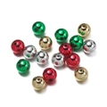 6-12 mm metallische Weihnachtsperlen in Rot, Grün, Gold und Silber für DIY-Deko - 6mm (100 Stück/Packung) / Zufällig Gemischt